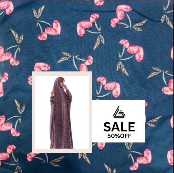 Arabic Style Printed Namaz Chadar- Design Code #LM-ANC0283