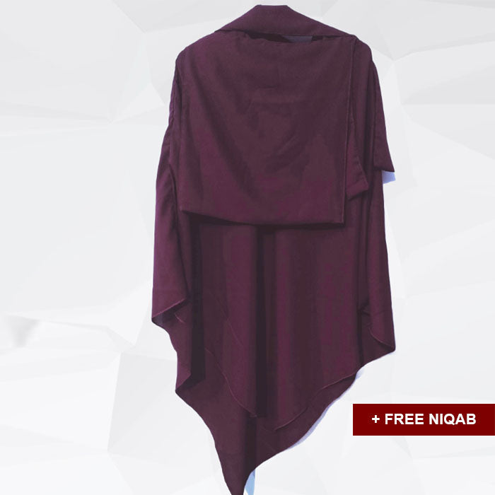 Single Layer Khimar with Free Niqab - Design Code: SLK-0006