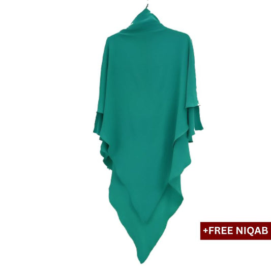Single Layer Khimar with Free Niqab - Design Code: SLK-0029