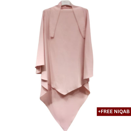 Single Layer Khimar with Free Niqab - Design Code: SLK-0031