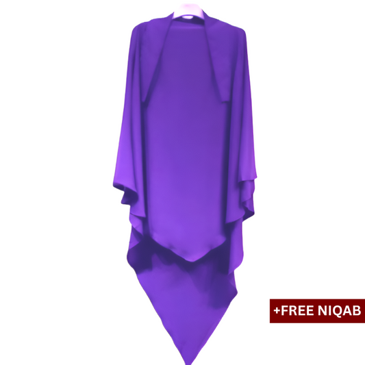 Single Layer Khimar with Free Niqab - Design Code: SLK-0021