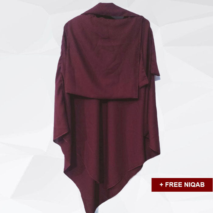 Single Layer Khimar with Free Niqab - Design Code: SLK-0007