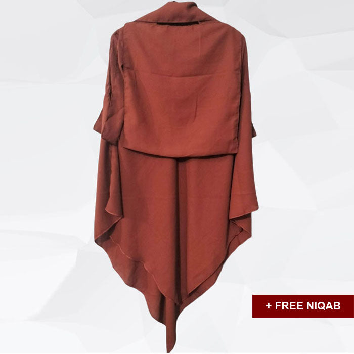 Single Layer Khimar with Free Niqab - Design Code: SLK-0001