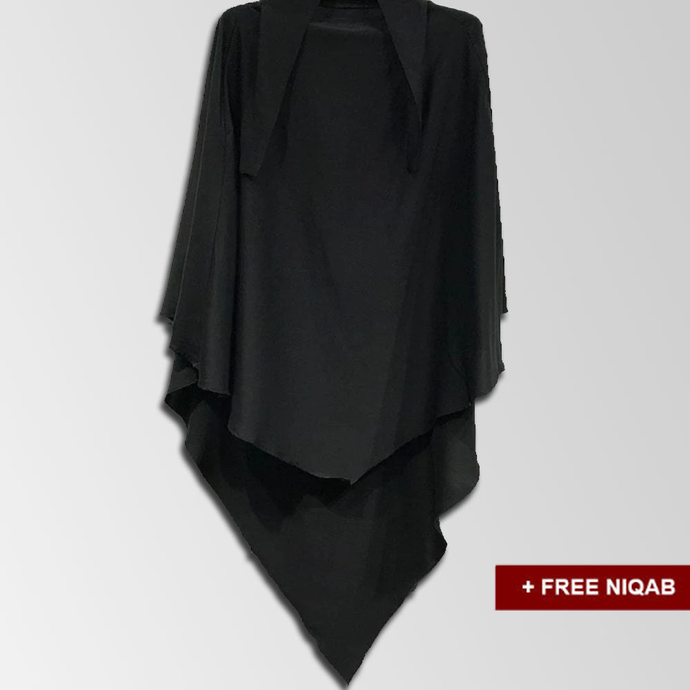 Single Layer Khimar with Free Niqab - Design Code: SLK-0013