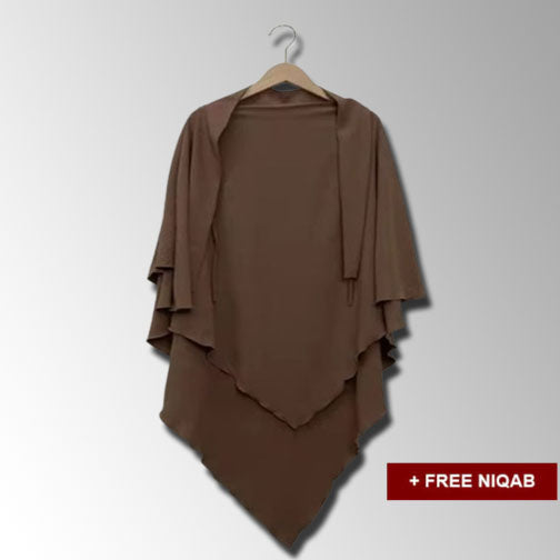 Single Layer Khimar with Free Niqab - Design Code: SLK-0004